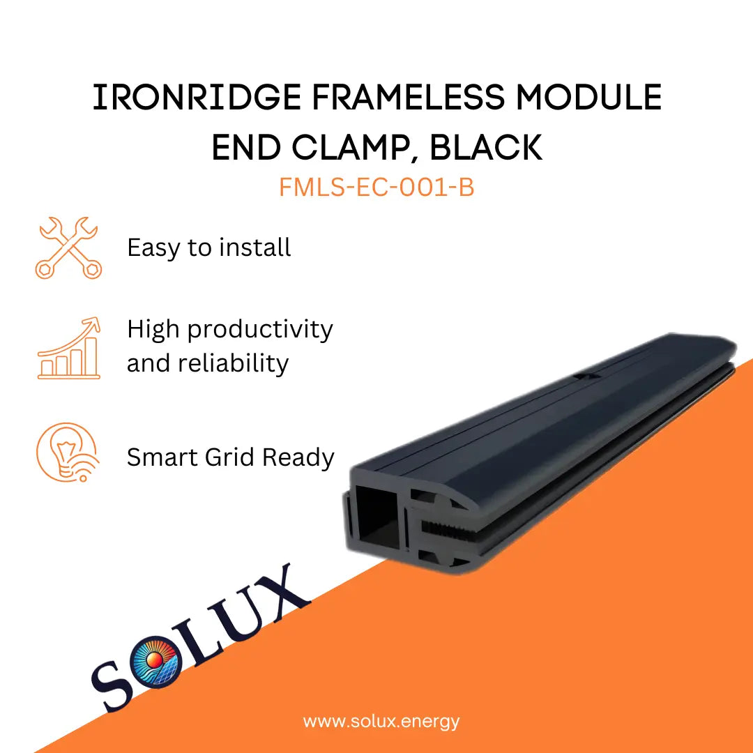 This is an image of Ironridge End Clamps Black for Frameless Module